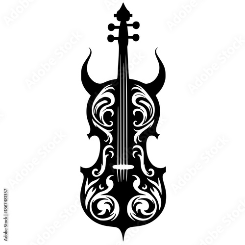 Devil's violin silhouette