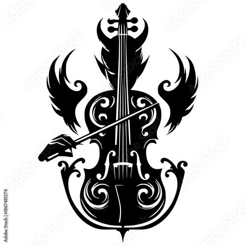Devil's violin silhouette