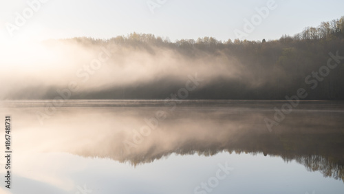Fog over the river at dawn