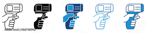 Thermometer icon set in multiple styles