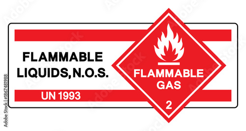 Flammable Liquid UN 1993 Symbol Sign ,Vector Illustration, Isolate On White Background Label. EPS10