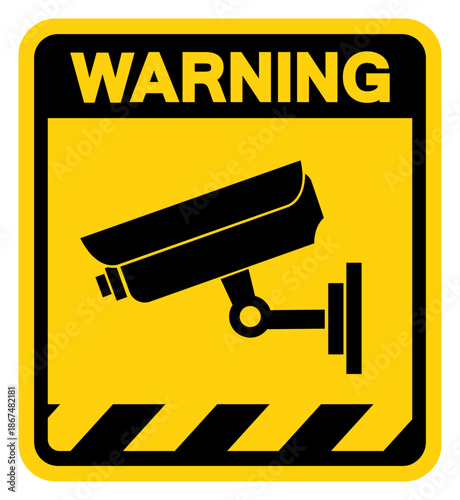 CCTV Warning Sign, Vector Illustration, Isolate On White Background Label. EPS10