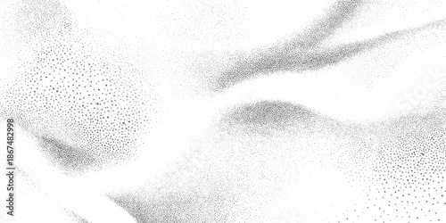 Abstract grayscale stippled texture with flowing organic shapes and gradient density background pattern