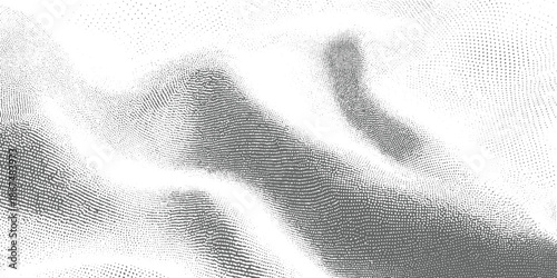 Abstract grayscale dotted pattern resembling flowing fabric or sand dunes background texture dots