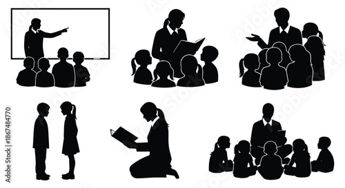 Teacher engaging students in various educational activities