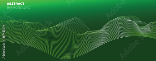 green abstract tech futuristic energy blue pattern digital. Data stream wave connection environment innovation Light texture science AI cyber graphic banner Perfect for tech