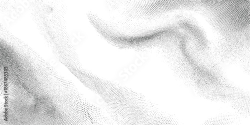 Abstract grey dots forming wavy patterns on white background texture