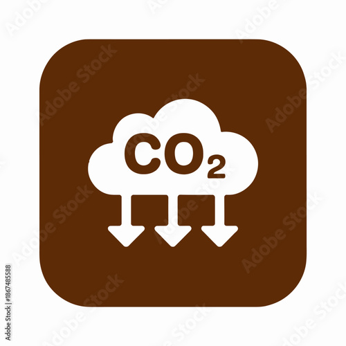 Carbon Dioxide Emission Icon with Downward Arrows