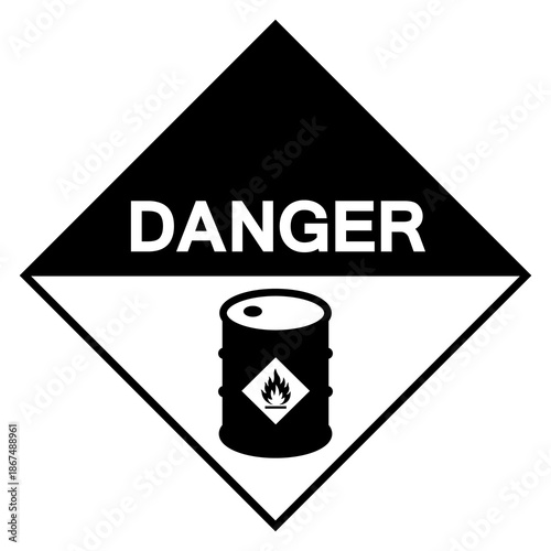 Danger Flammable Liquid Symbol Sign ,Vector Illustration, Isolate On White Background Label.EPS10