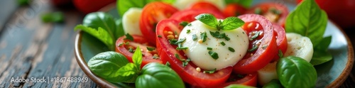 Heart-shaped Caprese salad  Fresh mozzarella & tomatoes , studio, ingredient