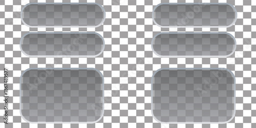 Glass frame isolated on transparent background. Vector Plastic screen display, Blank glass bar or panel for your design. UI UX Glass Screen of Mobile Smartphone Device.