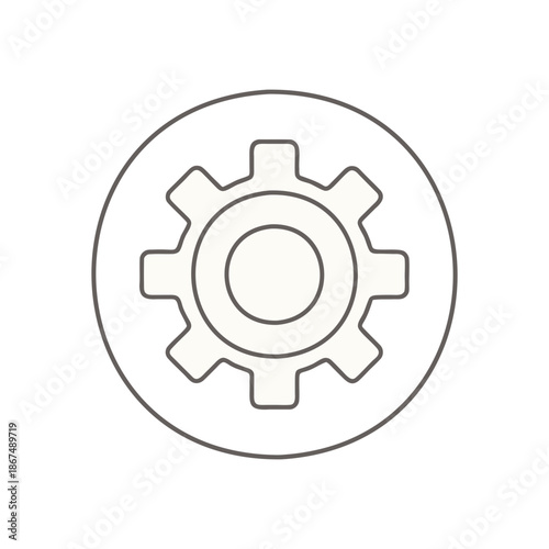 Settings Outline Icon (Gear Icon) for User Interface and Applications