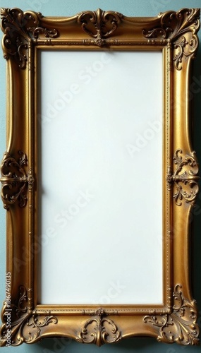 Heavy gold antique frame, faded gilt, distressed wood, distressed, retro, luxury