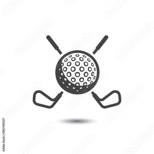 Golf Ball and Crossed Clubs Sport Emblem