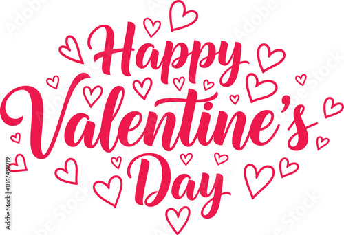 Happy valentine's day greeting with hearts