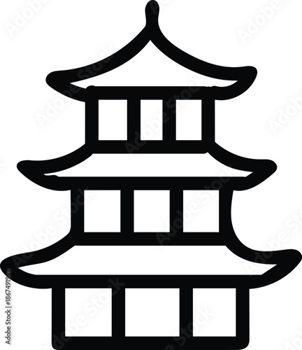 Building icon set. Containing structure, landmark, condo, government, school, church, hotel, shop, hospital, public buildings and more. Editable line icons. Vector illustration