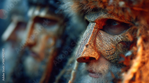 Whispers of the Rauhnacht: Masks Beneath the Bavarian Moon. Gernerative AI