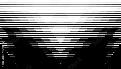 Black and white abstract geometric transition pattern with sporty motion effect for modern futuristic background and jersey design. Vector Format Illustration 