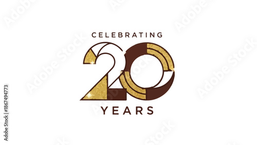 Celebrating 20 Years Anniversary Logo Vector
