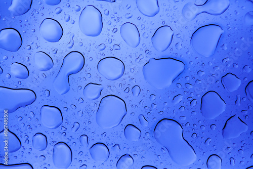 water drops on blue background