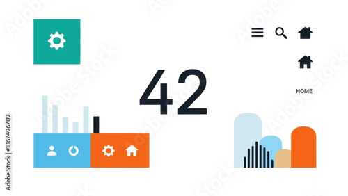 Data visualization icons, charts, and analytics elements