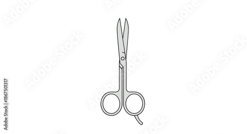 Pair of sharp metal scissors with silver blades and grey handles displayed in an open position against a plain white background.