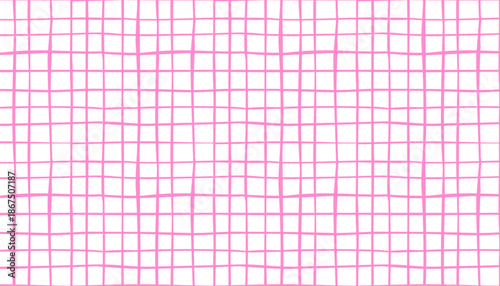 Pink checkered vichy print in baby style. Cute seamless tartan pattern. Vector illustration of tartan vichy plaid for textile, packaging and fabric print in picnic style.