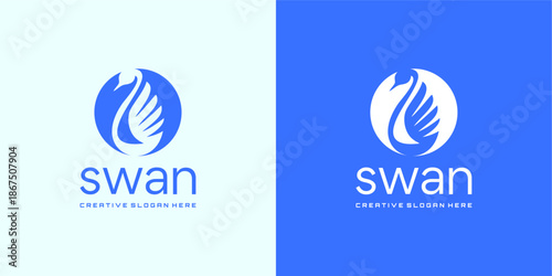 Elegant Minimalist Swan Logo for Business Branding
