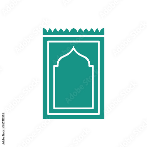 Green islamic prayer rug Vector