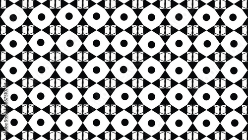  abstract black and white geometric seamless pattern featuring repeating shapes