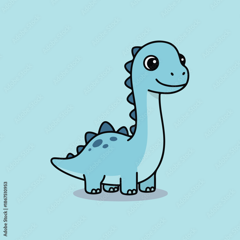 Obraz premium cute blue dino