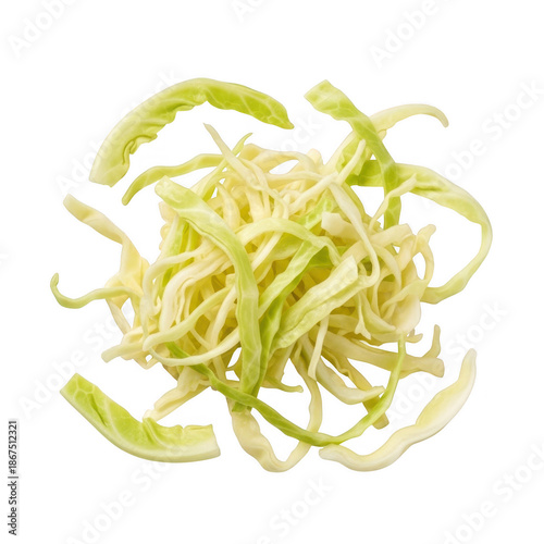 Shredded cabbage isolated on transparent background isolated on transparent background