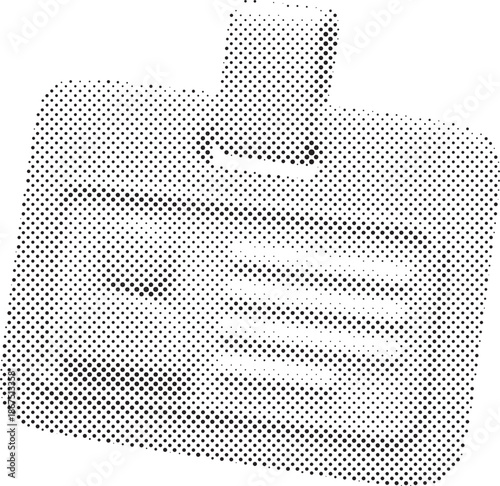 halftone briefcase icon with dotted effect isolated on white