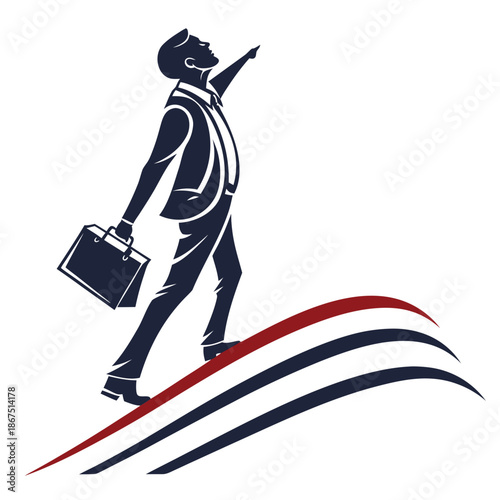 Foto Businessman climbing stairs