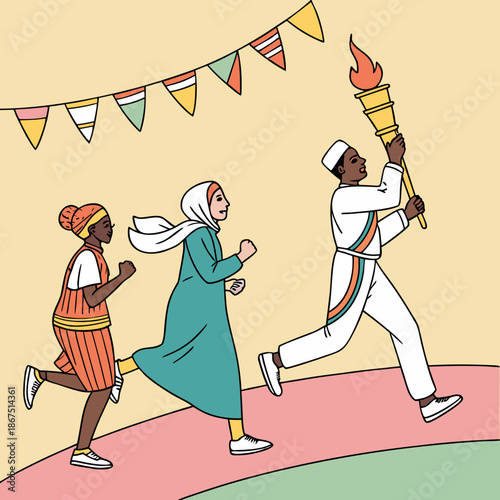 Celebratory relay race