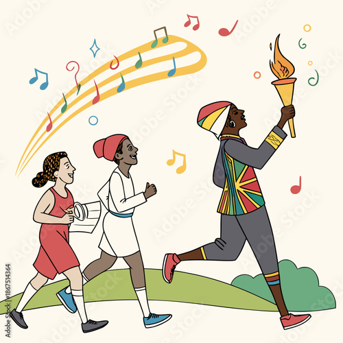 Celebratory relay race