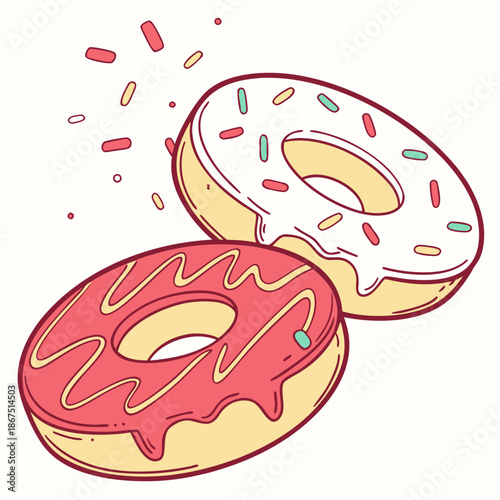 Delicious donuts with sprinkles