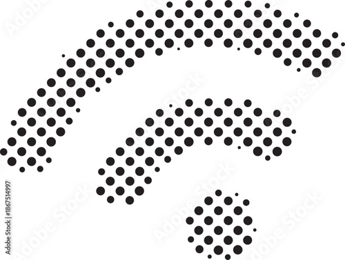 Halftone question mark symbol made of dots