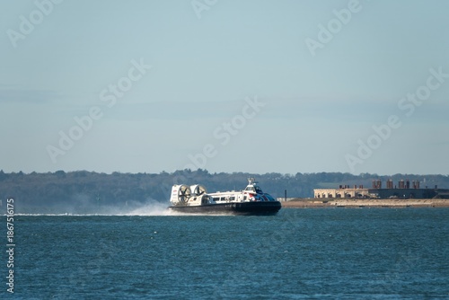 Bilde på lerret Portsmouth England - January 4 2026: The Isle of Wight Hovercraft the last remai