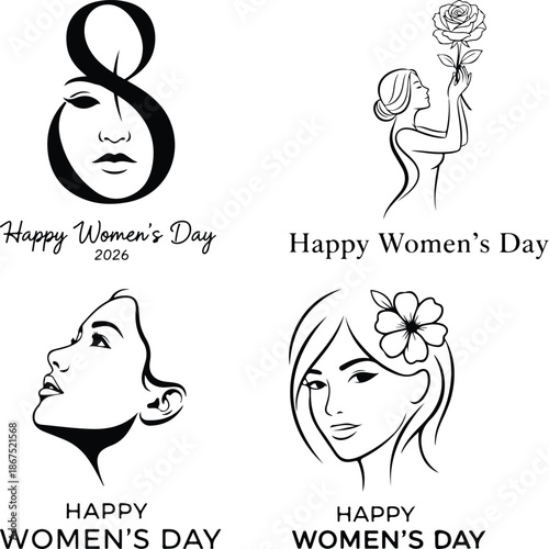 Happy women's day celebration illustrations