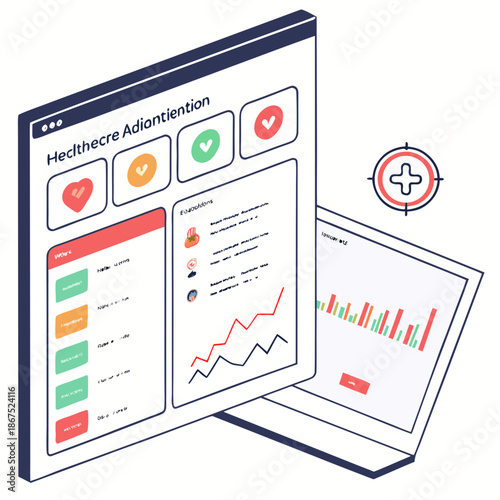 Quadro su tela Healthcare adjacent dashboard