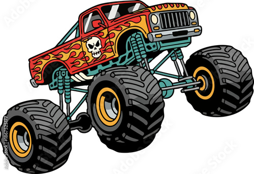 Powerful Big Foot Monster Truck Graphic Design