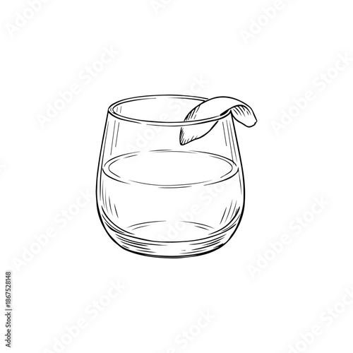 Hand Drawn Cocktail Glasses Sketch Set Vector Illustration Isolated on White
