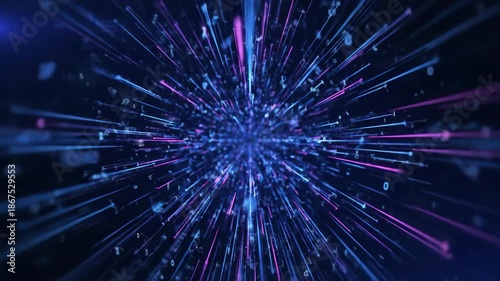 Abstract Data Stream Visualization - This video showcases a dynamic abstract data stream visualization.