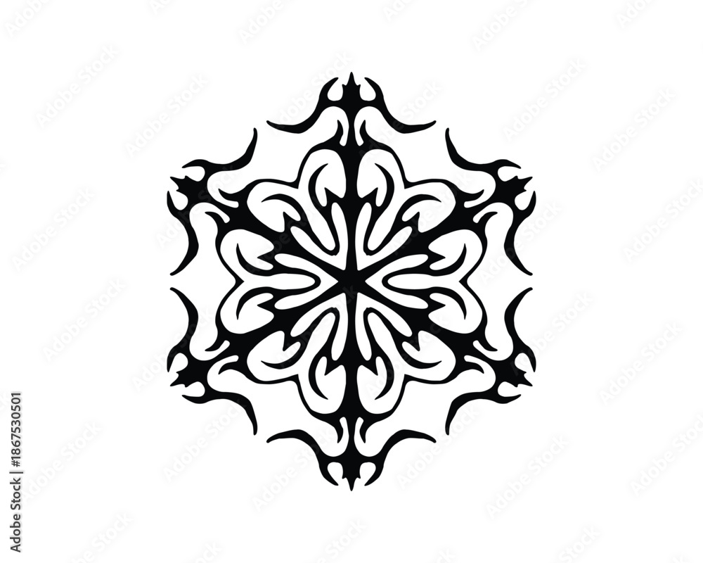 Fototapeta premium Ornamental Mandala Vector Design – Symmetrical Decorative Floral Pattern Illustration