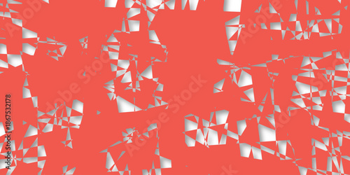 Abstract Geometric Pattern generative computational art illustration. Light Red vector background with curved lines. Vegetable drawings for organic food label, juice packaging, vegan cosmetic.