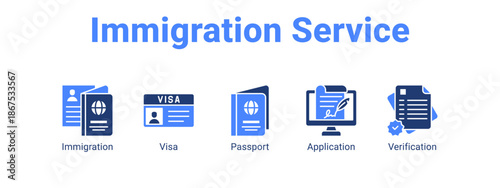 Immigration Service web banner icon vector illustration concept for  with icon of Immigration, Visa.
