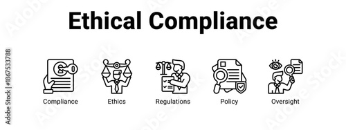 Ethical Compliance web banner icon vector illustration concept for  with icon of Compliance, Ethics.