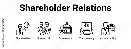 Shareholder Relations web banner icon vector illustration concept for  with icon of Shareholders, Stewardship.