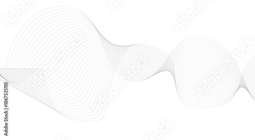 Abstract futuristic template. Chrome technological wallpaper. Line wave pattern. Wavy lines, thin curve lines background, stripe motion.
